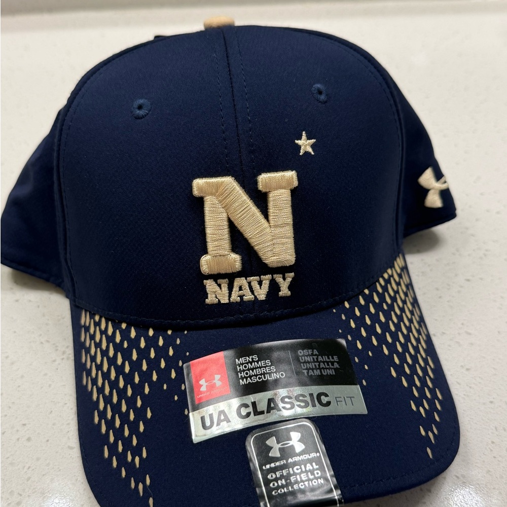 Under Armour Classic Fit Cap in Navy and Gold